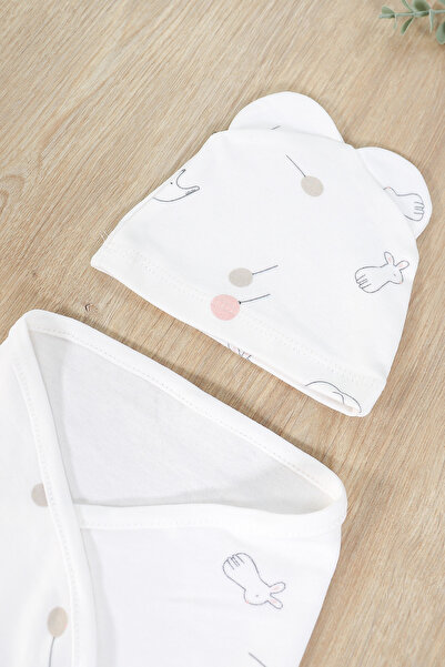 Sitilin 100% Cotton Hospital-Issued Swaddle, Breathable Soft Combed Cotton Fabric Newborn Baby Gift