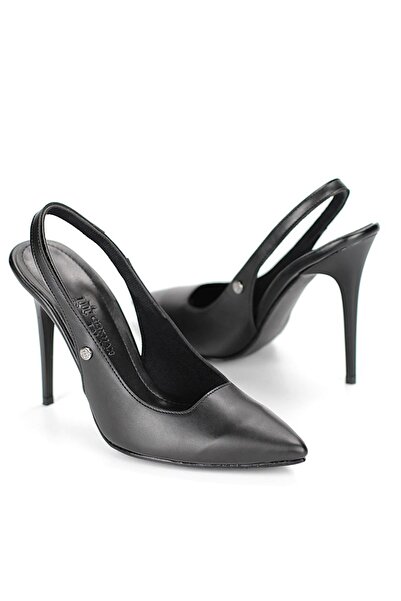 Gökhan Talay Zerina Black Leather Flexible Soft Non-Slip Sole Thin Heels (11cm) Women's Stiletto
