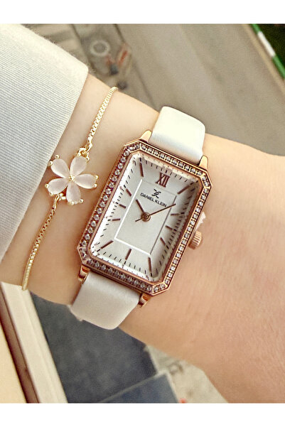 Daniel Klein Dikdörtgen Kasa Vintage Kayışlı Kadın Kol Saati Ve Bileklik