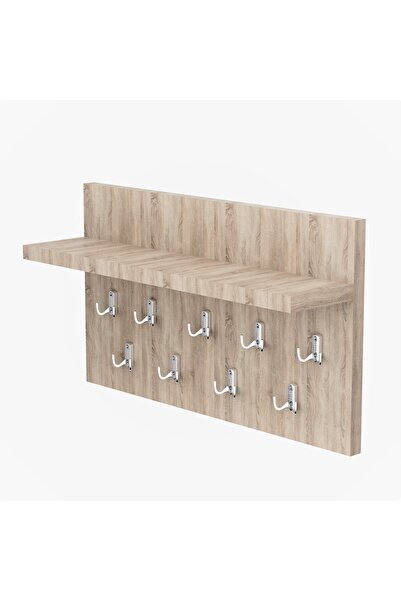 Callypso Wall hanger with 9 hooks and shelf, sonoma