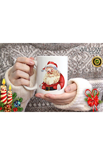 WİLLOW STORE Merry Christmas, Christmas Themed Porcelain Mug, New Year, Merry...