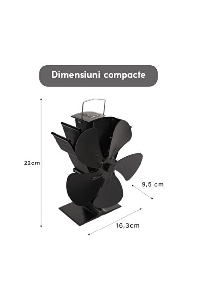 MARYALEX Fireplace fan, heat powered, thermoelectric without electricity, starts at 60°C