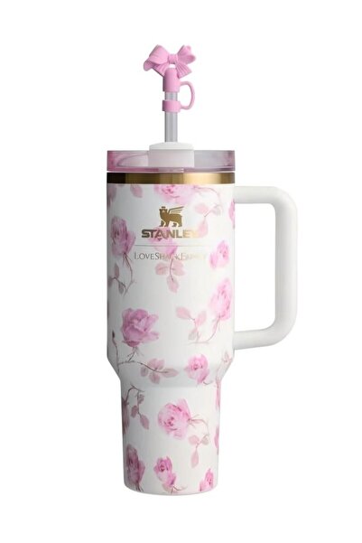 Stanley x LoveShackFancy Quencher 40OZ Ribbon Rosa,Presented in Elegant Gift Packaging