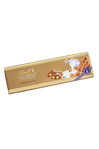 Transmed LİNDT SWISS PREMIUM GOLD CHOCOLATE MİLK & HAZELNUT 300 GR *5'Lİ
