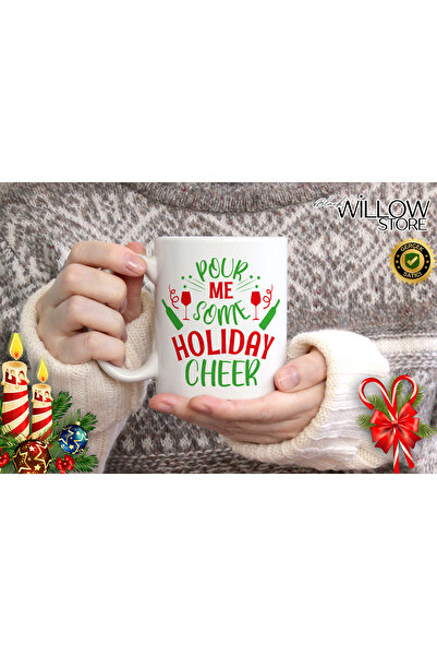 WİLLOW STORE Merry Christmas, Christmas Themed Porcelain Mug, New Year, Merry...