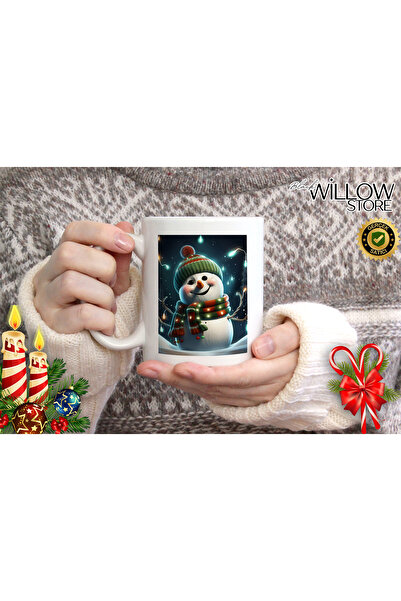 WİLLOW STORE Merry Christmas, Christmas Themed Porcelain Mug, New Year, Merry...
