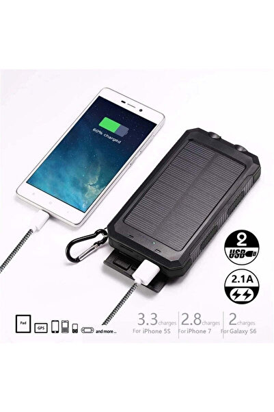 Reflection Vision External Solar Power Bank, Plastic/Silicone, 8000 mAh