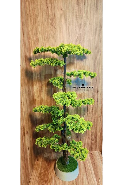 BEDİ Özel Yapım Beton Saksılı & Yapay Premium Juniperus Bonsai Ağacı