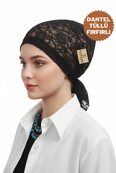 Tergek Lace Tulle Inner Bonnet Black, Keeps You Cool and Comfortable, Suitable for Large Hair in All Four Seasons