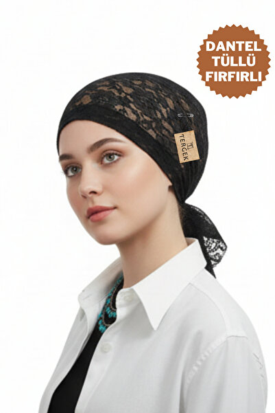 Tergek Lace Tulle Inner Bonnet Black, Keeps You Cool and Comfortable, Suitable for Large Hair in All Four Seasons