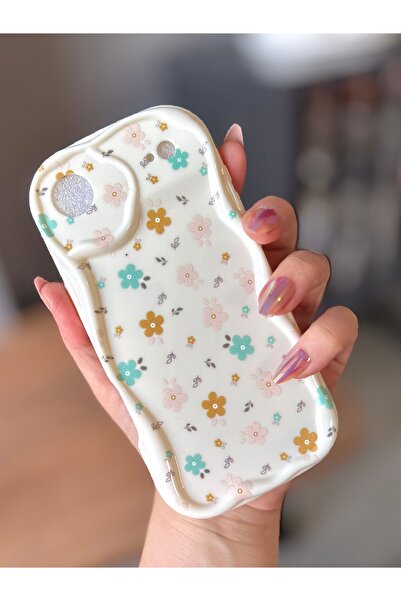 MİRAZ TASARIM Iphone 17 air ecru color with flower pattern case