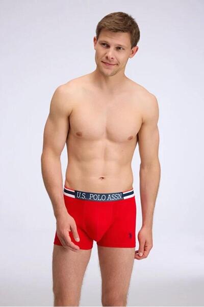 U.S. Polo Assn. 3-Pack Modal Men's Boxers, Gray Red Navy Blue Men's Boxers, 47% Modal 47% Cotton, 6% Elastane