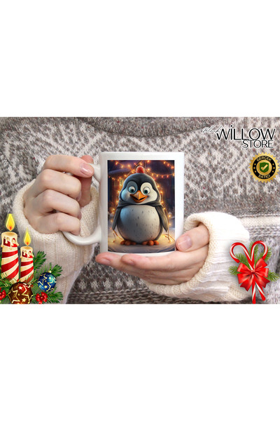 WİLLOW STORE Merry Christmas, Christmas Cute Penguin Porcelain Mug, New Year,...