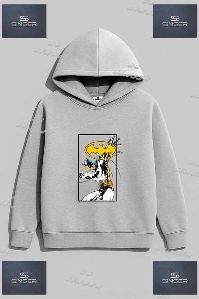 SS SİNSER سويت شيرت للجنسين من SWEAT بطبعة 'رسم باتمان في المربع' مطبوع