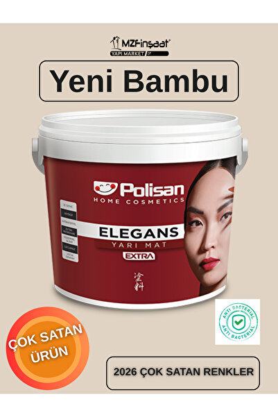 Polisan Elegans Extra Yarı Mat Küf Önleyici İç Cephe Boyası Yeni Bambu