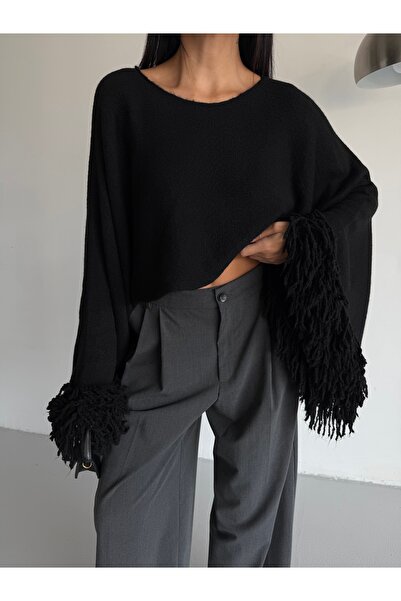 Lamierra Tassel Sleeve Crop Women's Knitwear