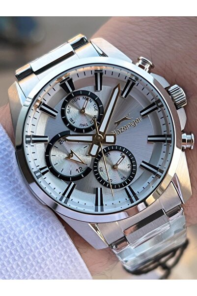 Slazenger Italian Design Bracelet Gift 2 Years Warranty 10 Atm Steel Men's Wristwatch Esl.Y2522.1