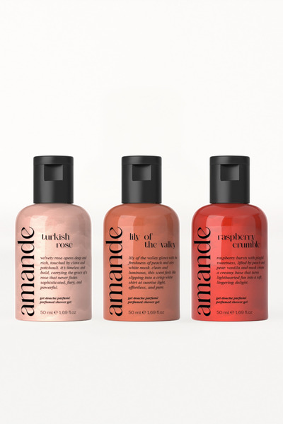 Amande Parfümlü Duş Jeli Seyahat Boy Üçlü Set