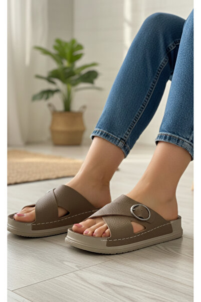 Hızlı Al Orthopedic Sole Buckle Slippers. Sewed Slippers Suitable for Daily and Indoor Use.