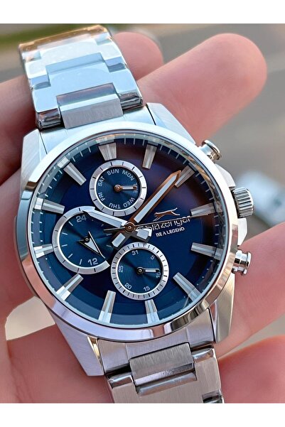 Slazenger Italian Design Bracelet Gift 2 Years Warranty 10 Atm Steel Men's Wristwatch Esl.Y2522.7