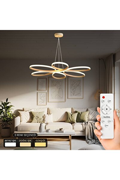 Holdak Nivul Modern Kumandalı - Dimmerli Sarkıt Led Avize - 3 Renk Ledli