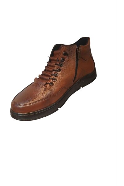 AKSESUARIM Men's Genuine Leather Rubber Laced Winter Boots