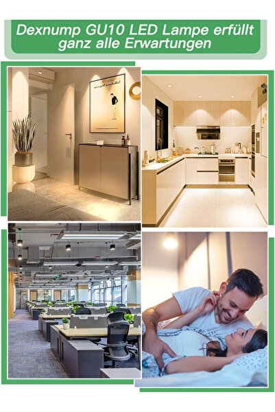 Dexnump Becuri LED GU10 reglabile, pachet de 10, 6,5 W, 2700 K