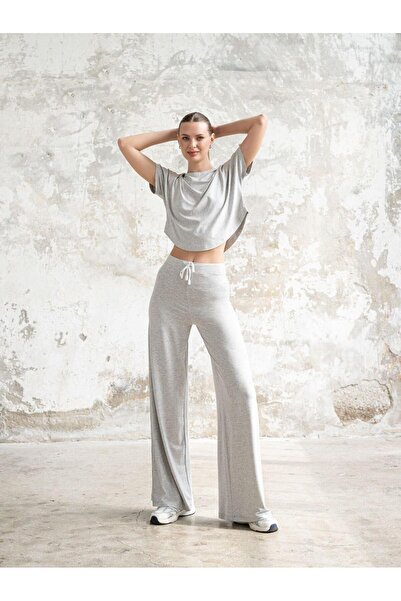 LizzSpor Kadın Gray Breeze Yoga Pantalonu