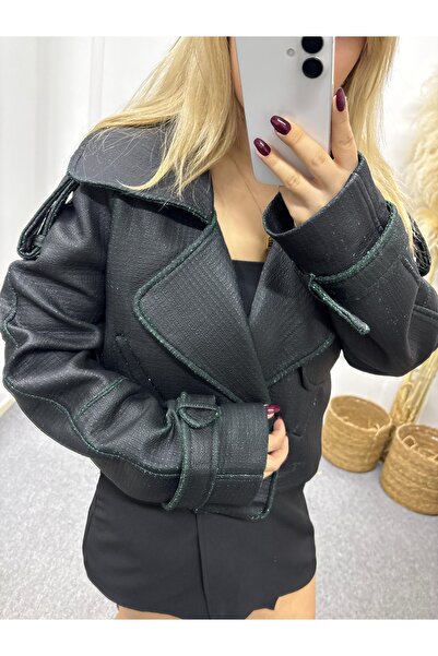 LİSAA BUTİK Women's Standard Size Short Leather Jacket