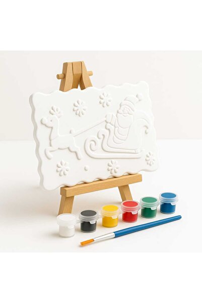 ABCPANO Yılbaşı Noel Baba Tema -Taş Tablo Boyama Seti -22 Cm- Çocuk Aktivite ...