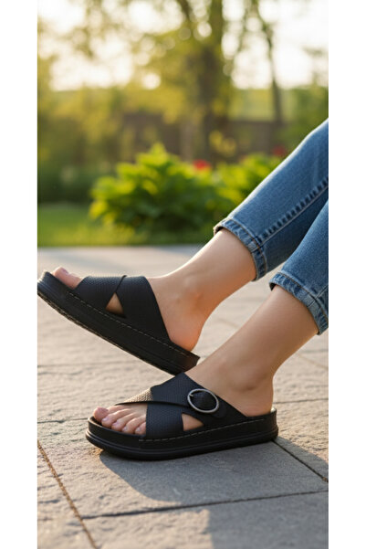 Hızlı Al Orthopedic Sole Buckle Slippers. Sewed Slippers Suitable for Daily and Indoor Use.
