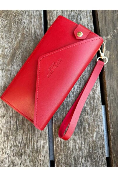 ÖZÜM TAKI Women's Wallet with Phone Compartment Red