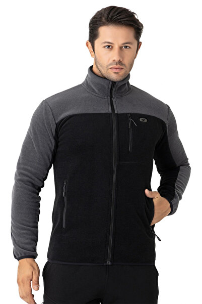 Crozwise Men's Full Zip Fleece Sweat Black 6051-10