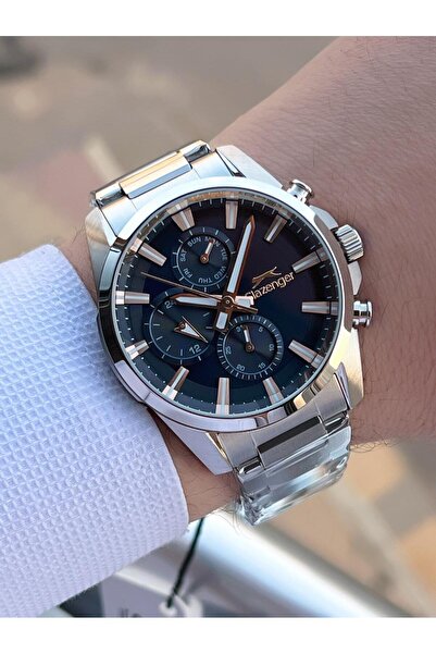 Slazenger Italian Design Bracelet Gift 2 Years Warranty 10 Atm Steel Men's Wristwatch Esl.Y2522.5