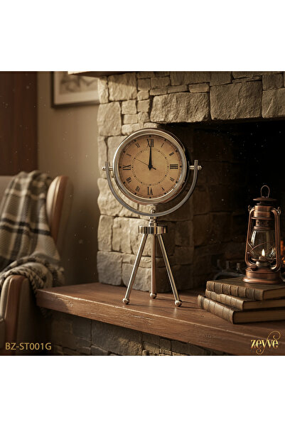 Hinora Ayaklı Tripod Model Roma Saat 47x26x13cm Dekoratif Saat