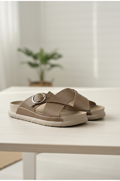 Hızlı Al Orthopedic Sole Buckle Slippers. Sewed Slippers Suitable for Daily and Indoor Use.