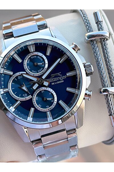 Slazenger Italian Design Bracelet Gift 2 Years Warranty 10 Atm Steel Men's Wristwatch Esl.Y2522.7