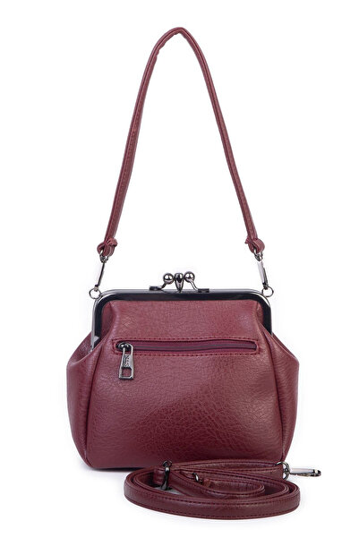Nas Bag Mini Vintage Scholarship Clip-On Women's Shoulder and Crossbody Bag Claret Red Victoria (20X17 cm)