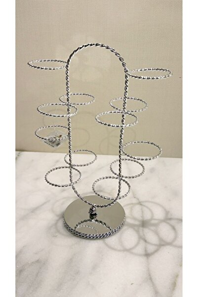 ALMASA Silver stainless steel teacup holder with 12 slots