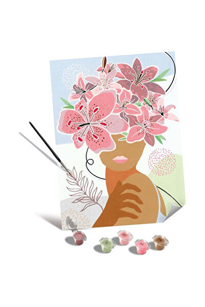 RAVENSBURGER Pictură pe pânză după numere: Femeie cu flori în păr