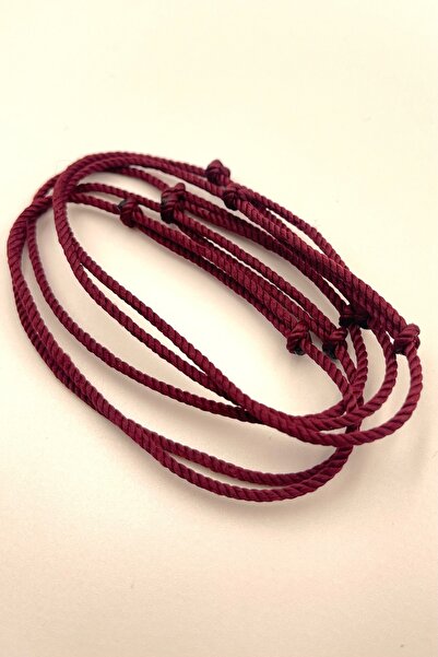 Concept HuBuTU 5 Pieces Unisex Burgundy Minimal Twisted Rope Bracelet Set