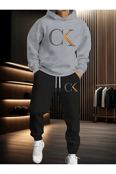 ALEYZA MODA طقم بدلة رياضية بغطاء رأس مع حرف "CK"