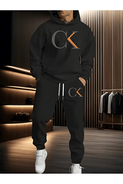 ALEYZA MODA طقم بدلة رياضية بغطاء رأس مع حرف "CK"