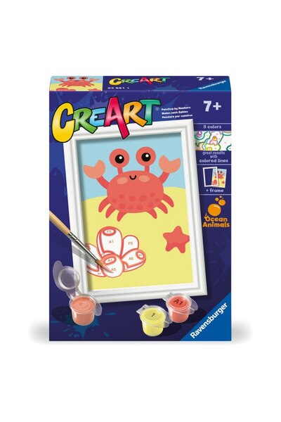 RAVENSBURGER CreArt Pictură pe numere pentru copii – Crab prietenos