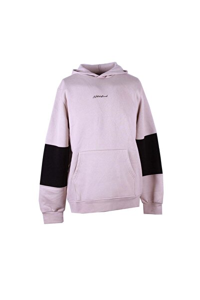 trender Hooded Kangaroo Pocket with Armholes 3 Thread Gray Men's Sweatshirt 5731