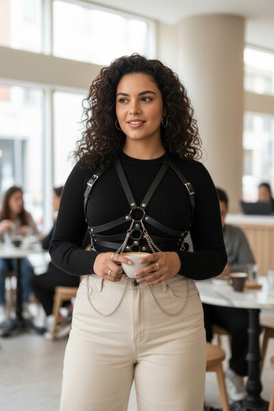 Angels Passion Curea neagră pentru femei de mărime mare bretea crossbody Acce...