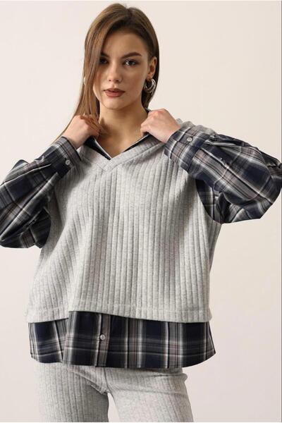 Opera Knitwear Shirt Detailed Two-Piece Set
