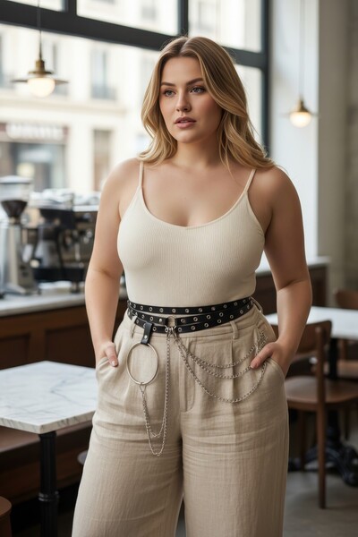 Angels Passion Curea neagră pentru femei de mărime mare