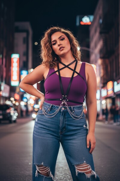 Angels Passion Battal Size Black Women's Belt