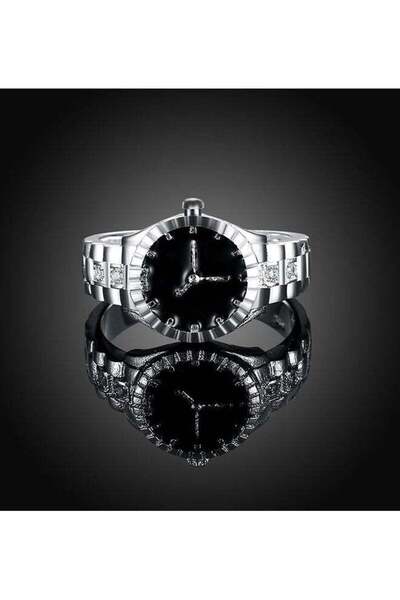 Generic Watch Design Ring Silver/Black